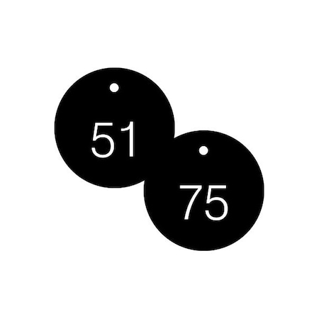 Accuform Engraved Numbered Tags, HS-Laminate, 2-3/4 in W, 25 PK TDG363BK